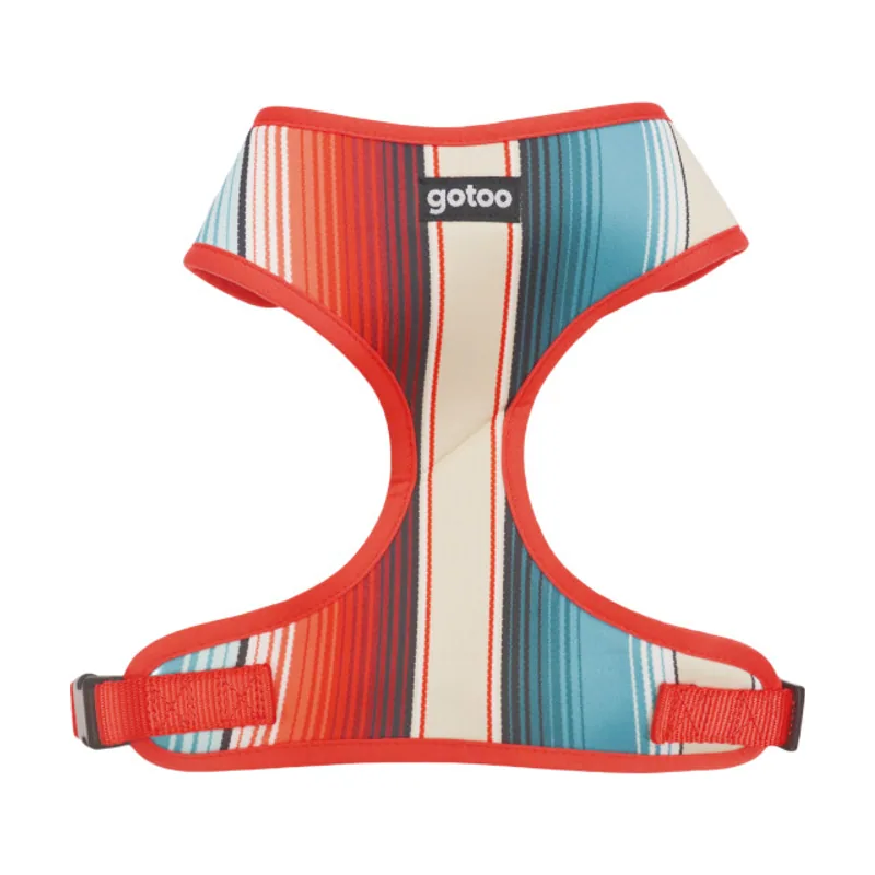 Gotoo Arnés ajustable estampado de rayas multicolor para perros