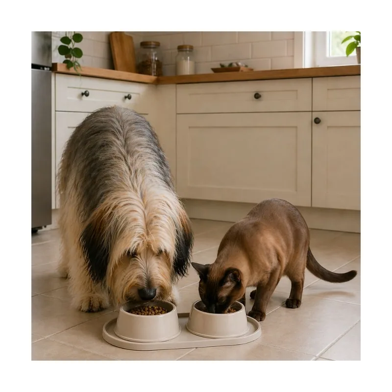 Leeby Comedero Doble de Plástico para perros y gatos