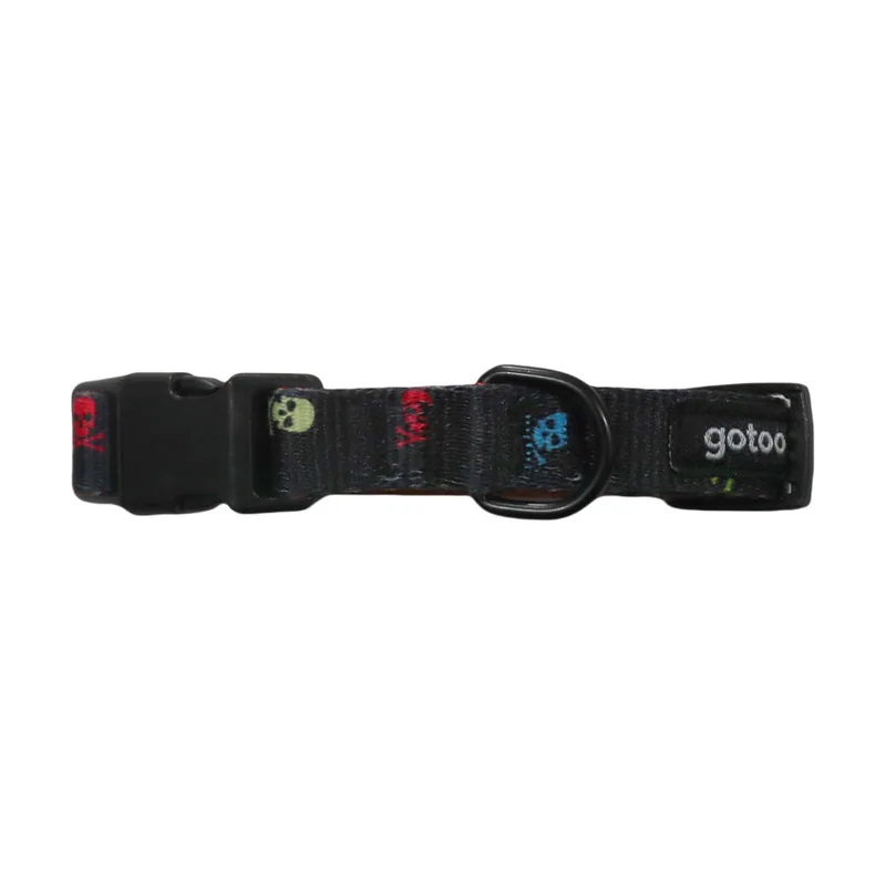 Gotoo Collar estampado calavera negro para perros