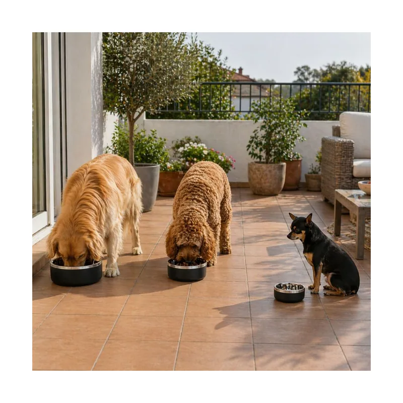 Leeby Comedero Acero Inoxidable para perros y gatos