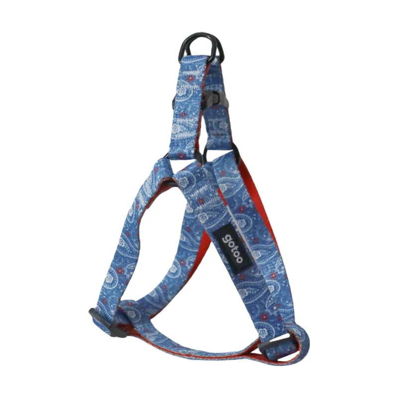 Arnés estampado cachemira azul para perros