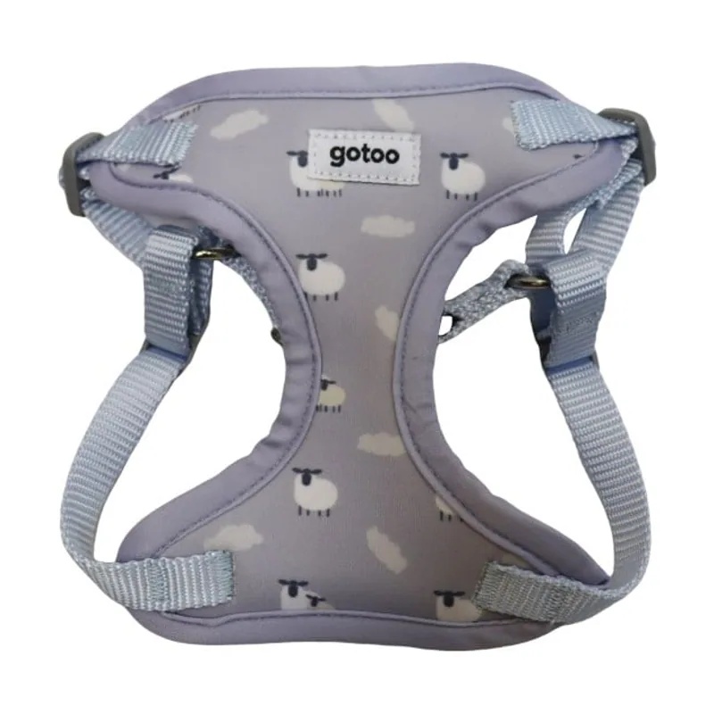 Gotoo Arnés ajustable estampado ovejitas gris para cachorros