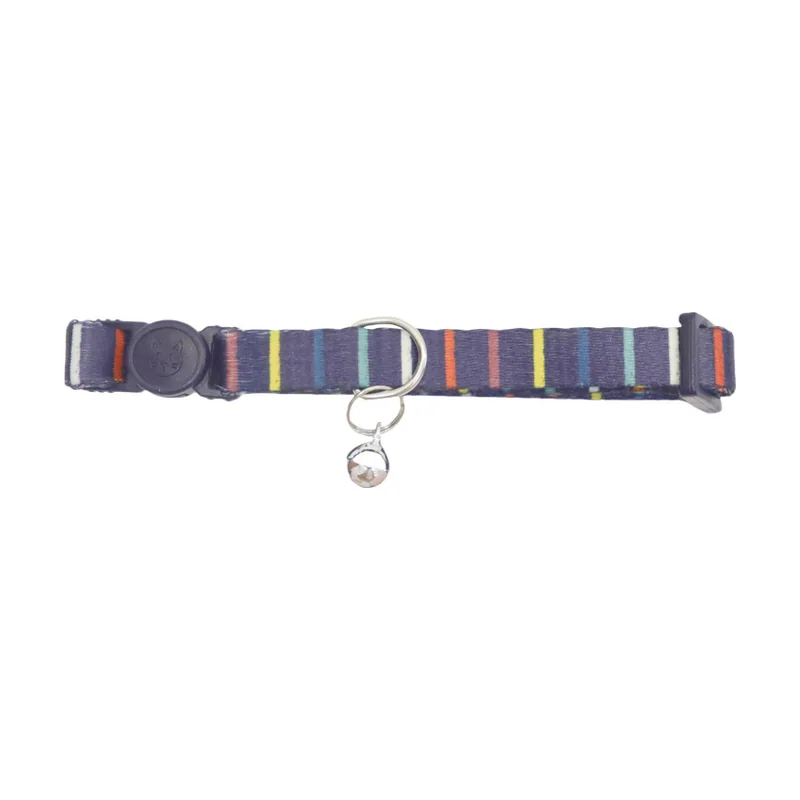 Gotoo Collar estampado rayas multicolor para gatos