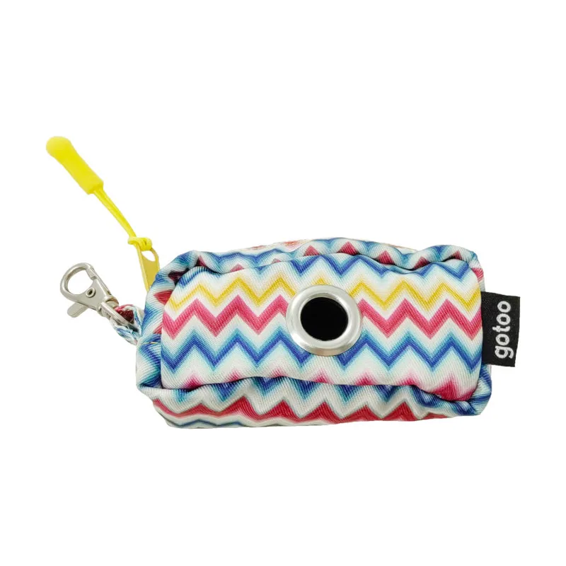 Gotoo Porta bolsas estampado rayas zig-zag para perros