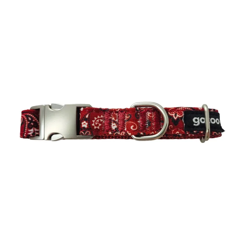 Gotoo Collar estampado cachemira rojo para perros