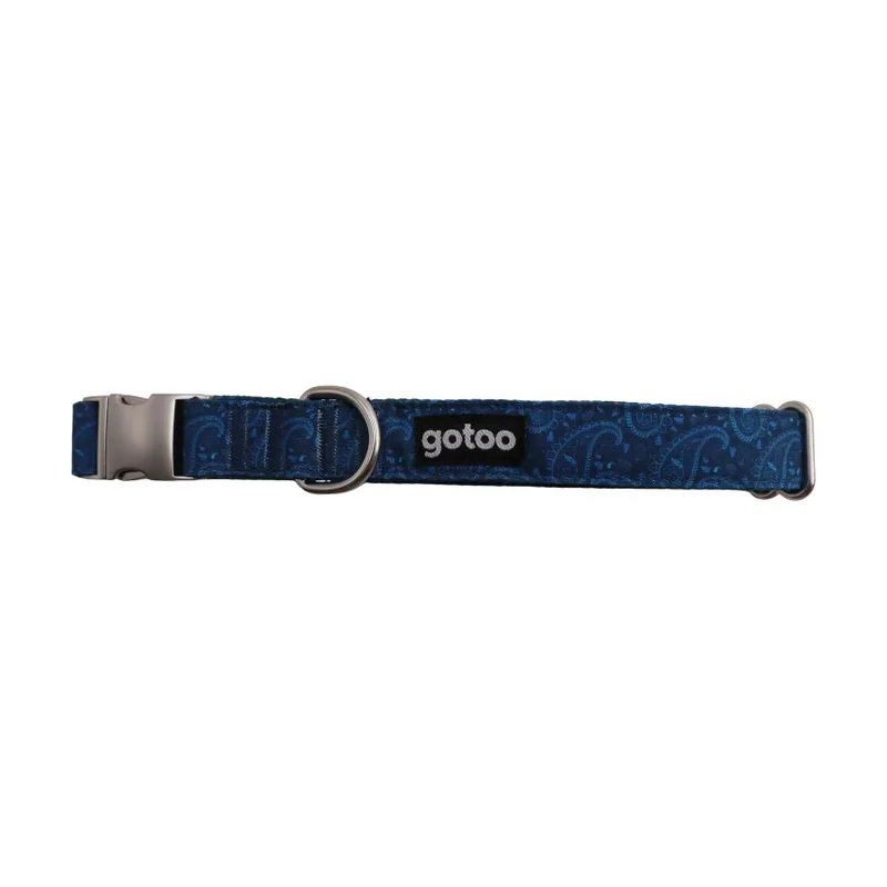 Gotoo Collar estampado cachemira clásica azul para perros