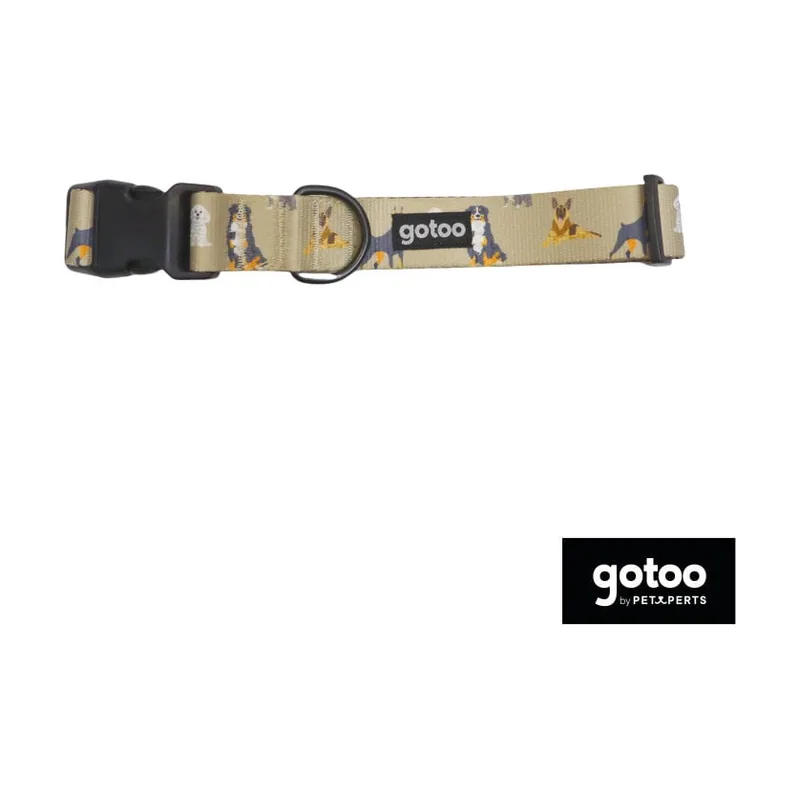 Gotoo Collar estampado marrón para perros