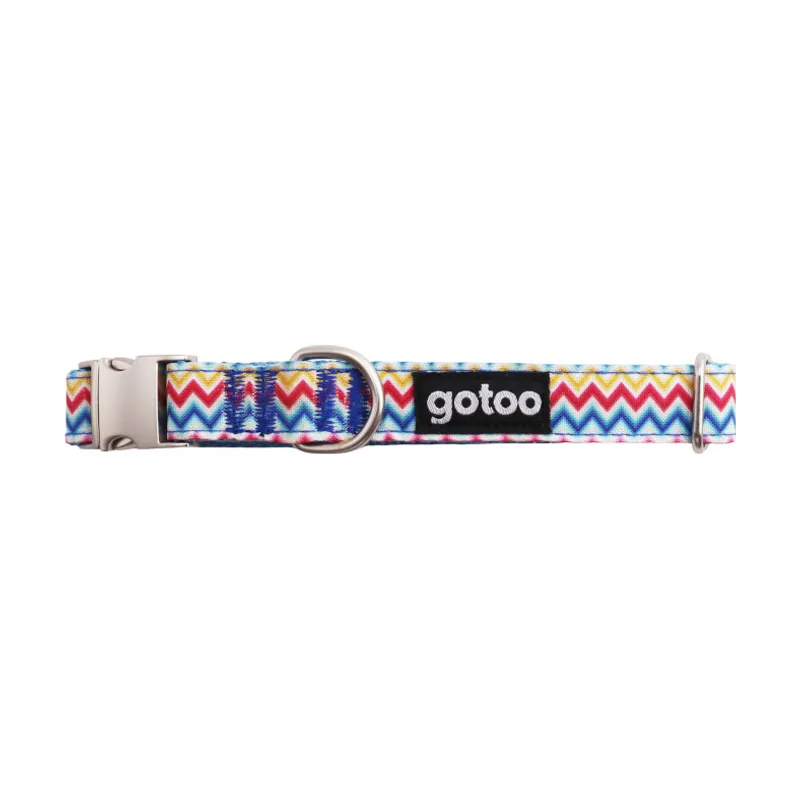 Gotoo Collar estampado rayas zig-zag para perros