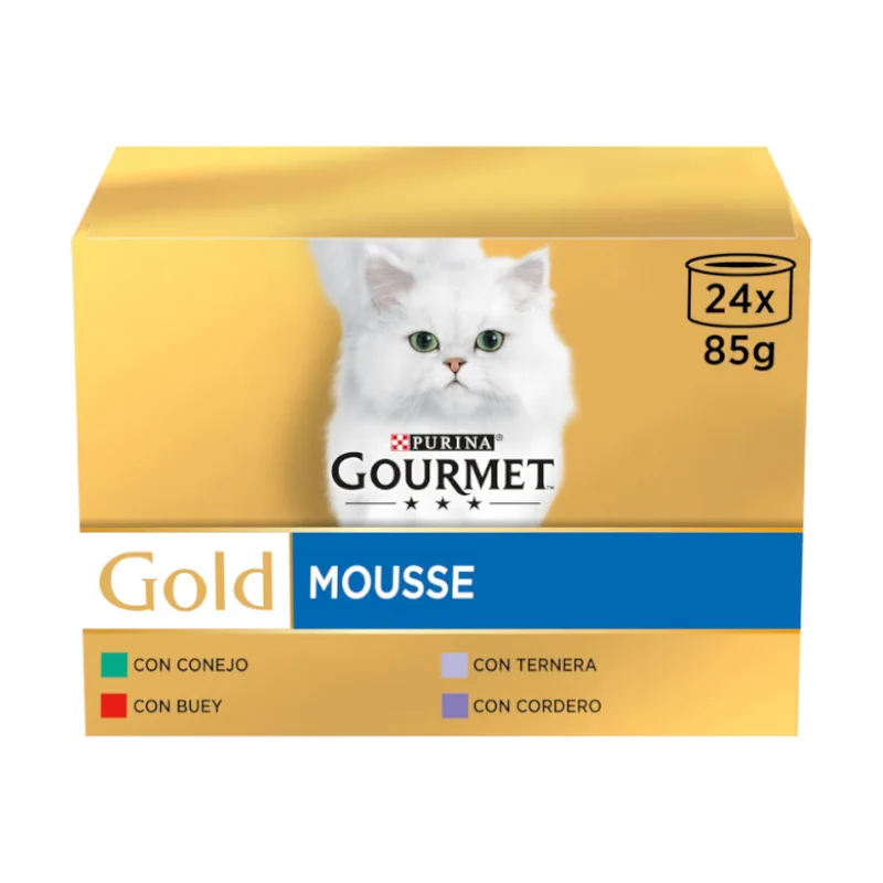 Gourmet 24 latas x 85 g Gold Mousse Sabores Variados
