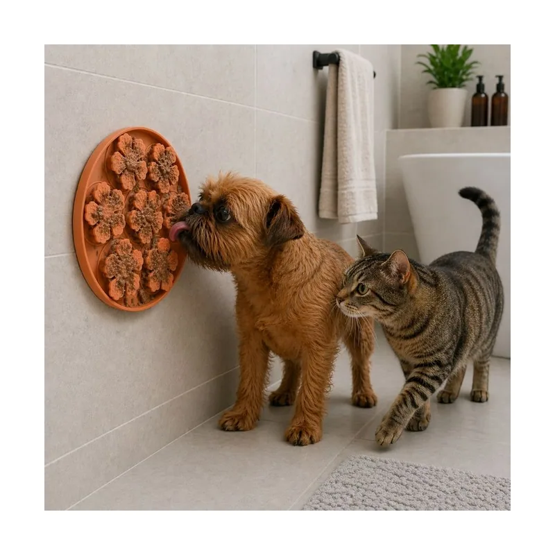 Leeby Alfombrilla de Lamer Forma Flor para perros y gatos