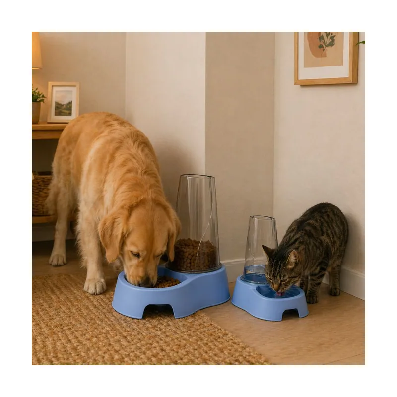 Leeby Tolva Dispensadora de Comida Azul para perros y gatos