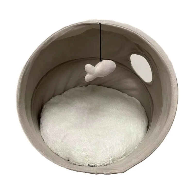 Leeby cama cueva beige para gatos