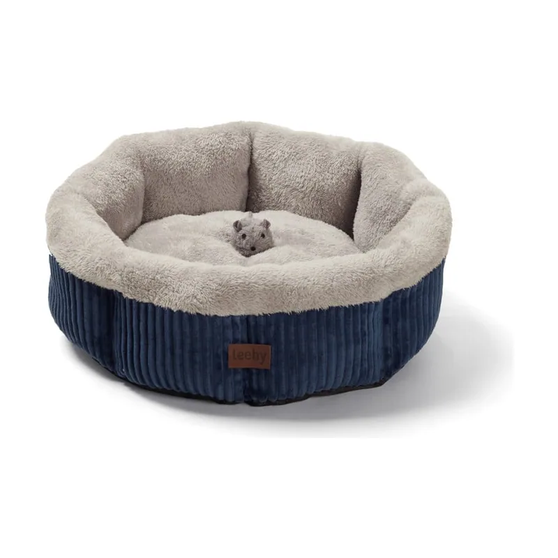 Leeby cuna redonda suave gris para gatos