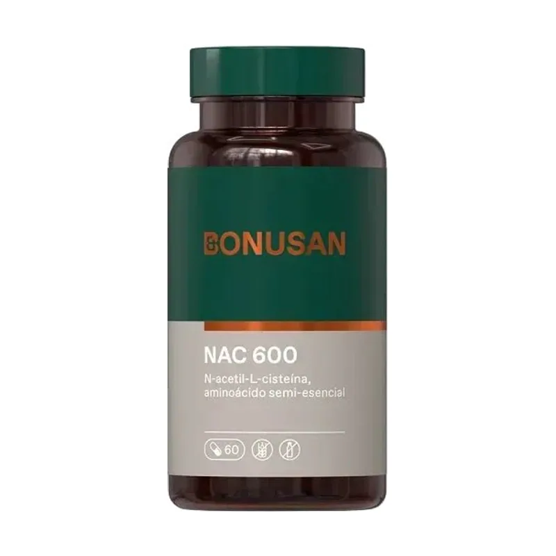 Bonusan NAC 600 N-Acetilcisteína Suplemento 60 Cápsulas