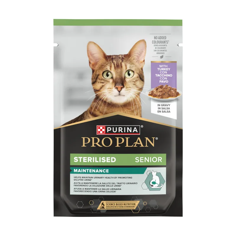 Pro Plan 85g Purina Esterilizado Sobre en Gelatina Pavo para gatos senior