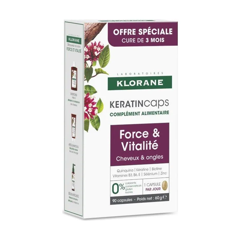 Klorane Keratincaps Fuerza & Vitalidad 90 Cápsulas