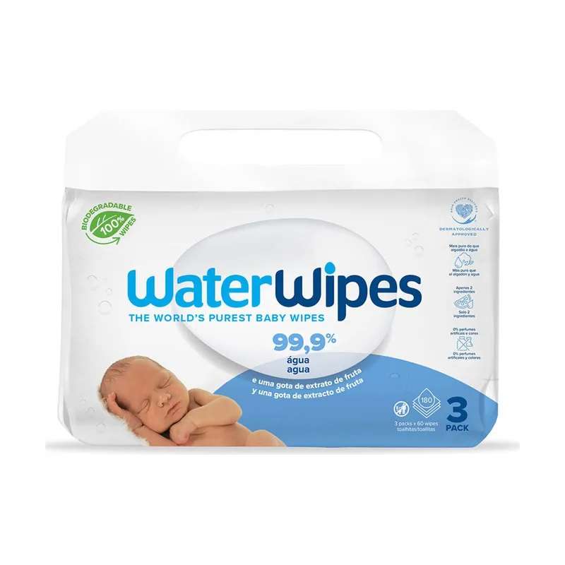 WaterWipes Toallitas Baby Agua 99,9% Bio 180