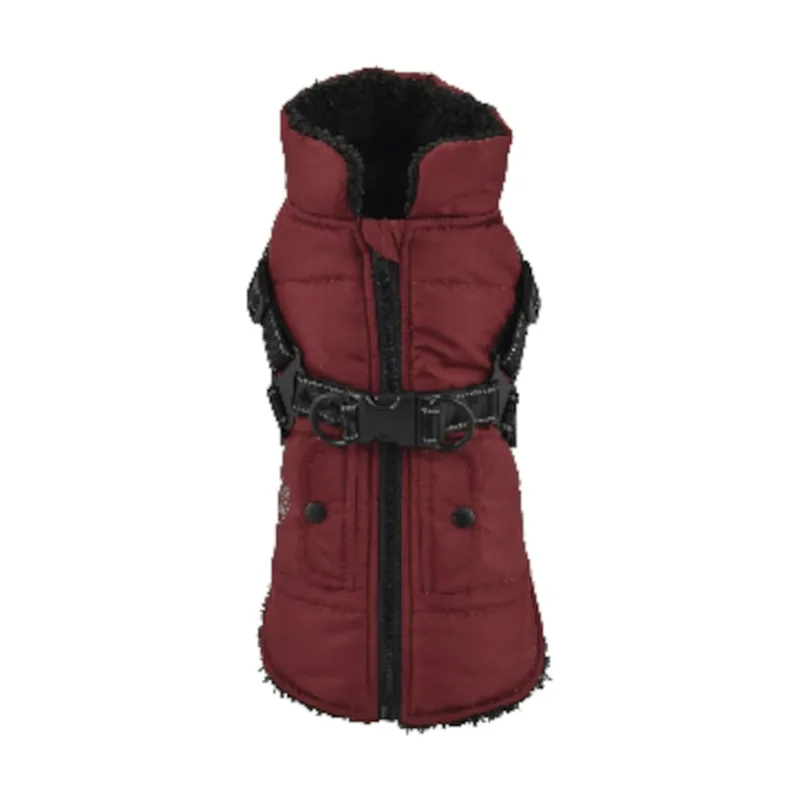 Nayeco Chaqueta con Arnés Granate para perros
