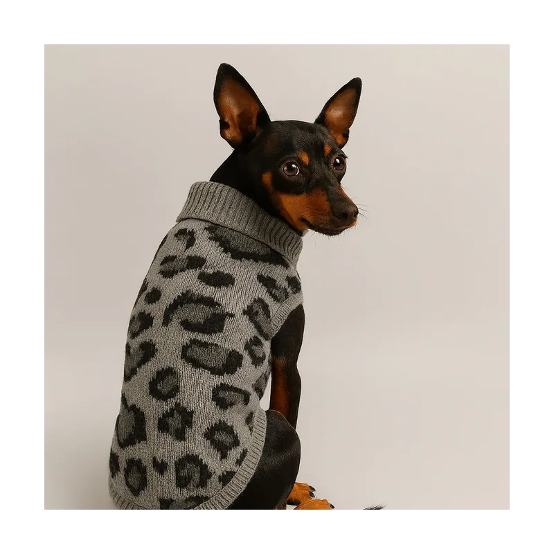 Nayeco Abrigo Leopard Jacquard Gris para perros