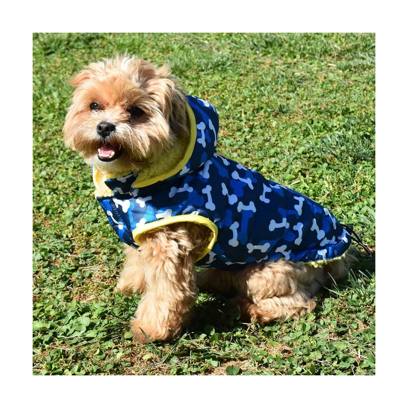 Nayeco Abrigo Acolchado Paws Print Azul para perros
