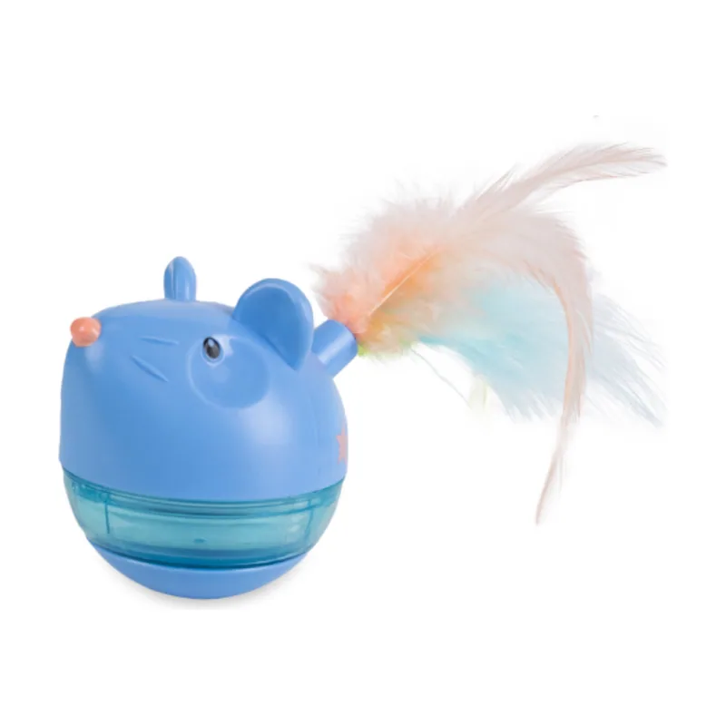 Catstages Hunt n'Swat Treat Trumbler Ratón Interactivo con Plumas para gatos