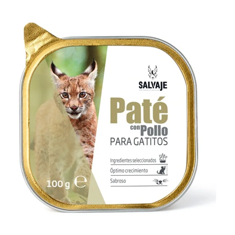 Salvaje 100 g Pollo en Paté tarrina para gatitos