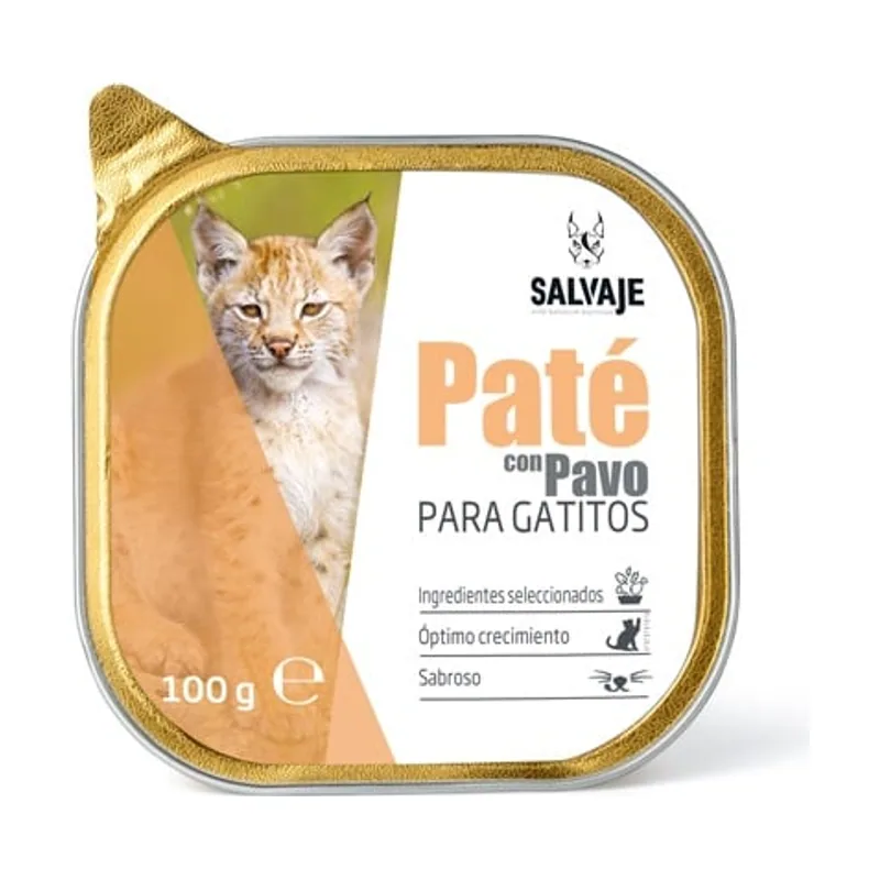 Salvaje 100 g Pavo en Paté Tarrina para gatitos