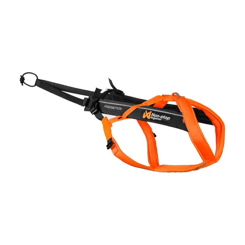 Non-stop Dogwear Freemotion Arnés Negro y Naranja para perros