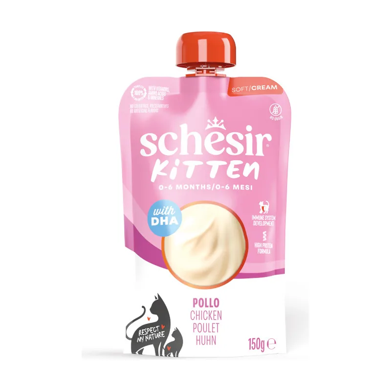 Schesir 150 g Pollo en Crema para gatito