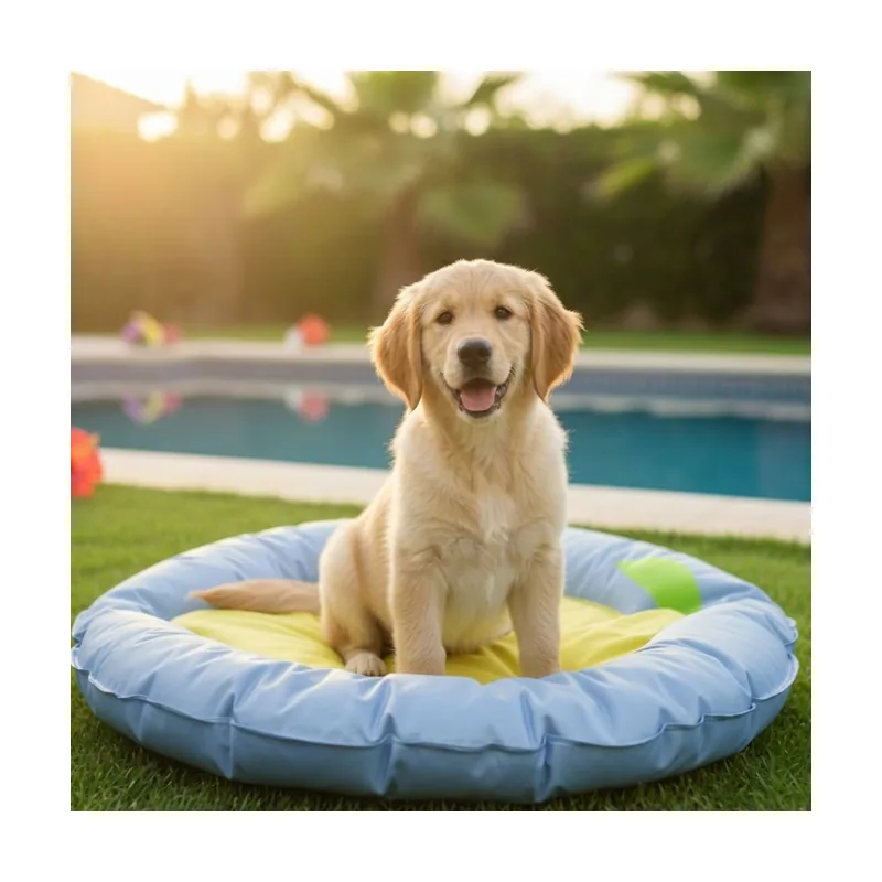 Summer Vibes Cama Refrescante Azul para perros