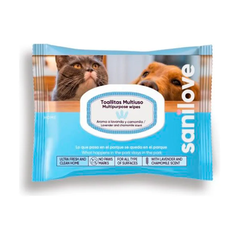 Sanilove Toallitas Húmedas Higiénicas Multiusos para perros