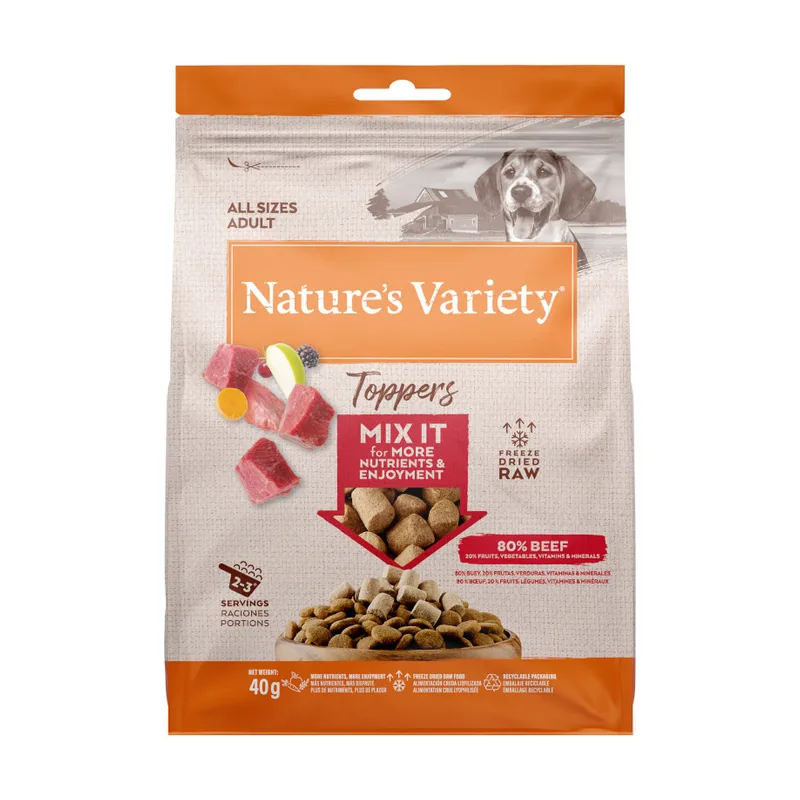 Nature's Variety 40 g Toppers Buey Liofilizado