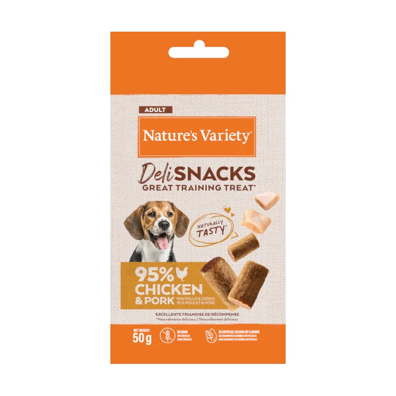 Nature's Variety 50 g Bocaditos Deli Snacks Adult Pollo y Cerdo