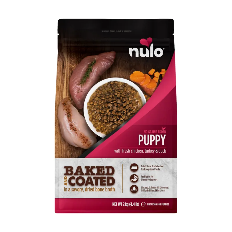 Nulo 2 kg Baked Coated Pollo Pavo y Pato Pienso para cachorros