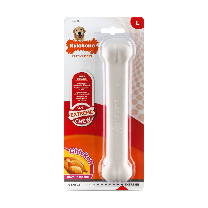 Nylabone Extreme Chew Pollo Hueso Mordedor para perros