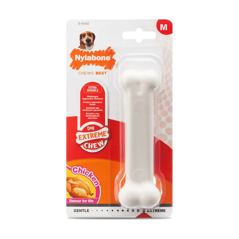 Nylabone Extreme Chew Pollo Hueso Mordedor para perros
