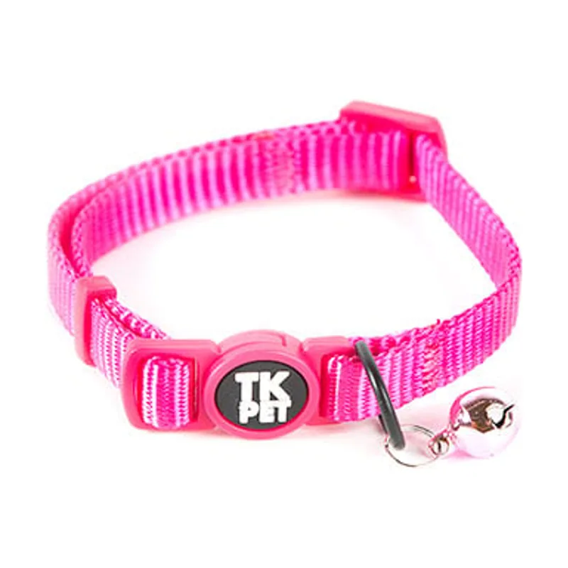 TK-Pet Classic Collar Nylon con Cascabel Rosa para gatos
