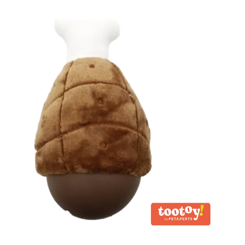Tootoy! Comfort Chicken Leg Cuddler peluche portagolosinas para perros