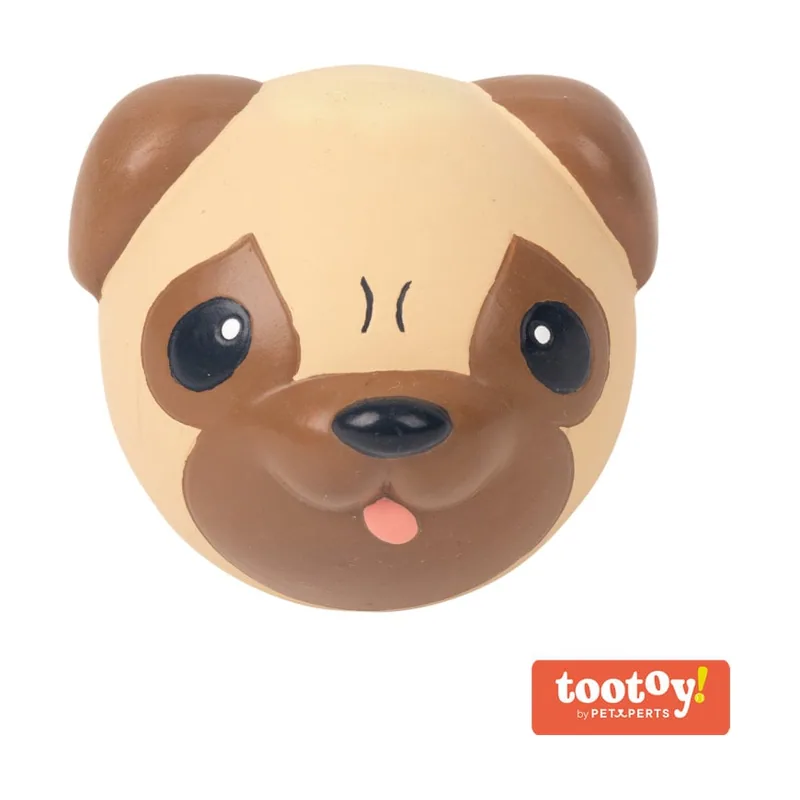 Tootoy! Chew Pug mordedor de látex con sonido para perros