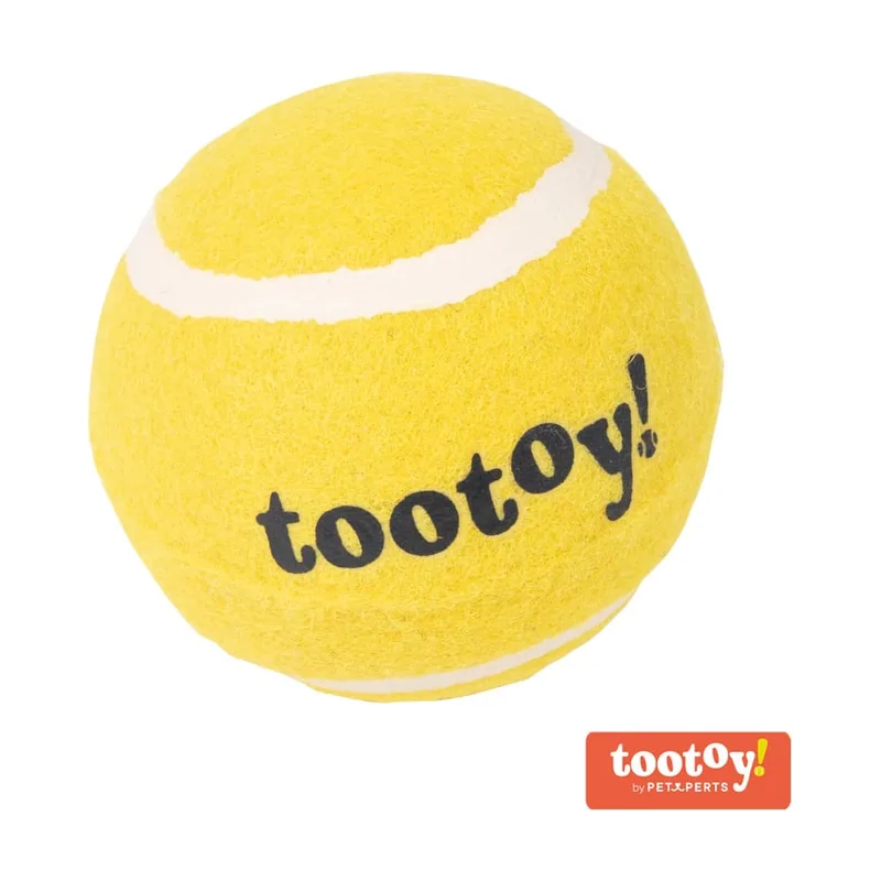 Tootoy! Chase Squeaker Ball Amarilla pelota de tenis para perros