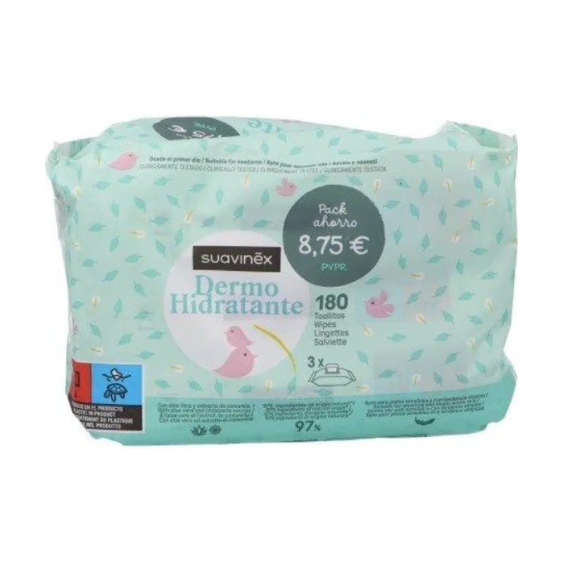 Suavinex Toallitas Dermo Hidratantes 180 uds【PACK AHORRO】