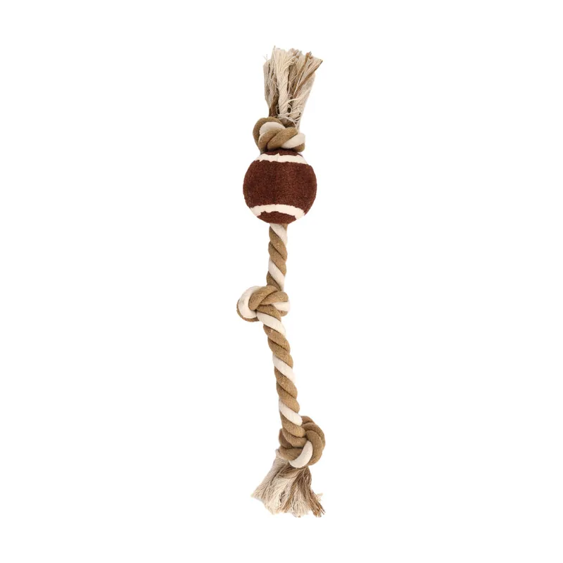 Tootoy! Pull RopeTennisball Natural pelota de tennis con cuerda para perros