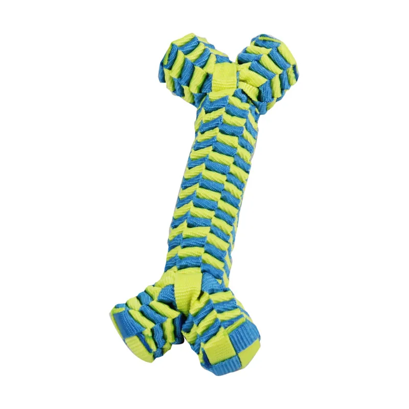 Tootoy! Pull Braided Nylon Bone mordedor de cuerda para perros