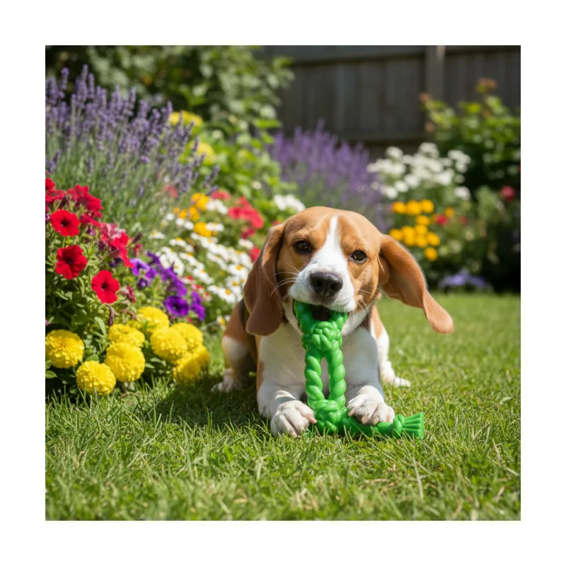 Tootoy! Mordedor Rubber Bold Knot de Goma Verde para perros