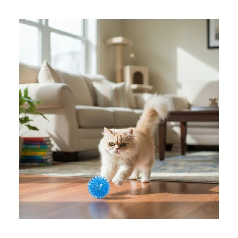 Tootoy! Pelota de Goma Luminosa Azul para gatos