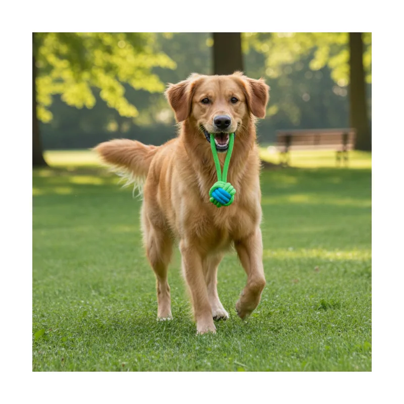 Tootoy! Mordedor de Cuerda con Pelota Verde para perros