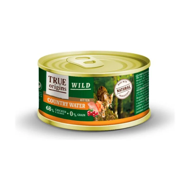 True Origins 100 g Wild Kitten Country Water Pollo y Salmón lata