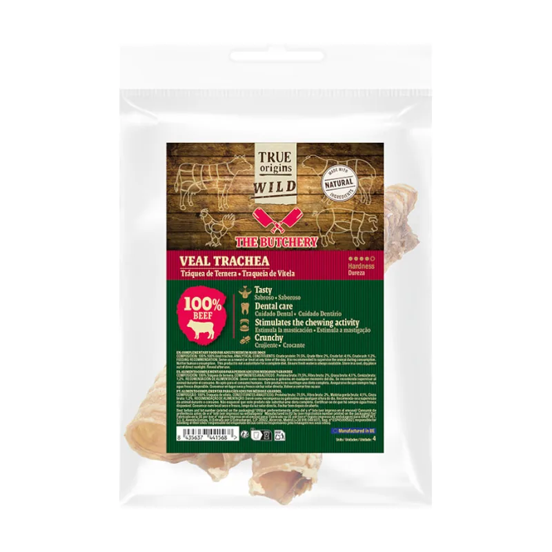 True Origins Pack 10 Wild Tráquea Ternera Snack