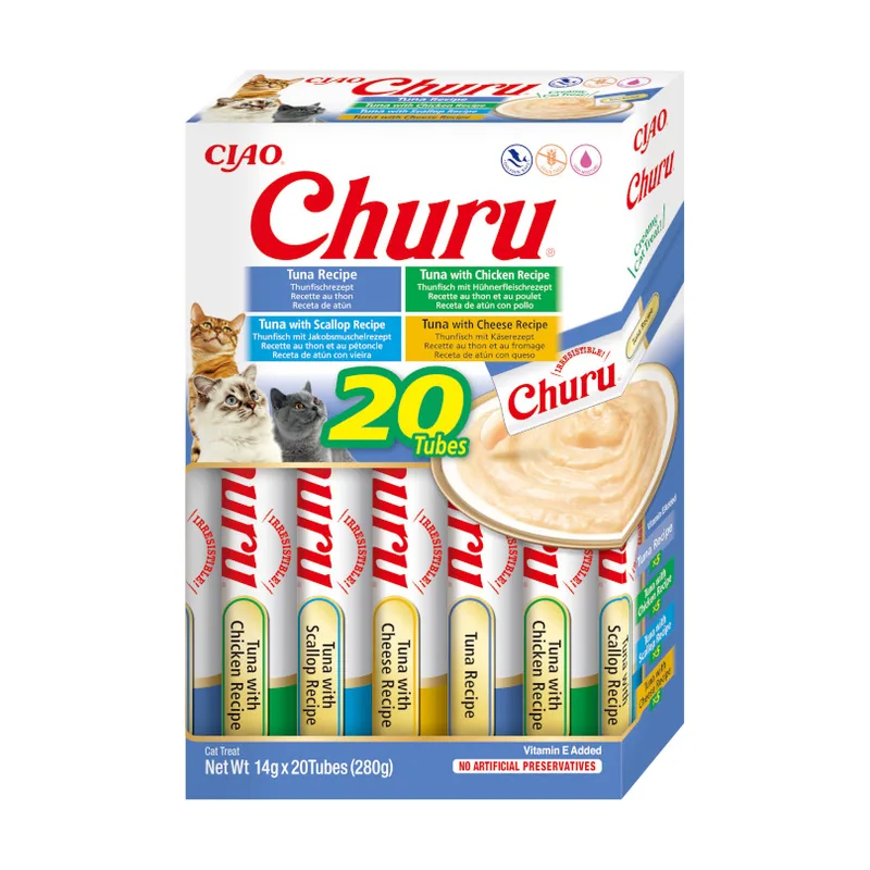 Churu 20 sobres x 14 g Variedades de Atún Snack Líquido