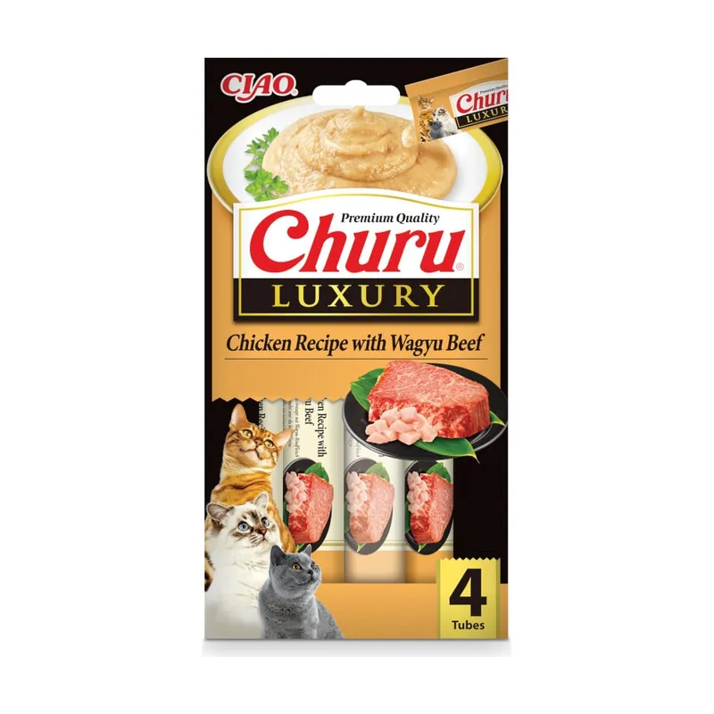 Churu 4 Sobres x 14 g Luxury Snack Pollo y Wagyu